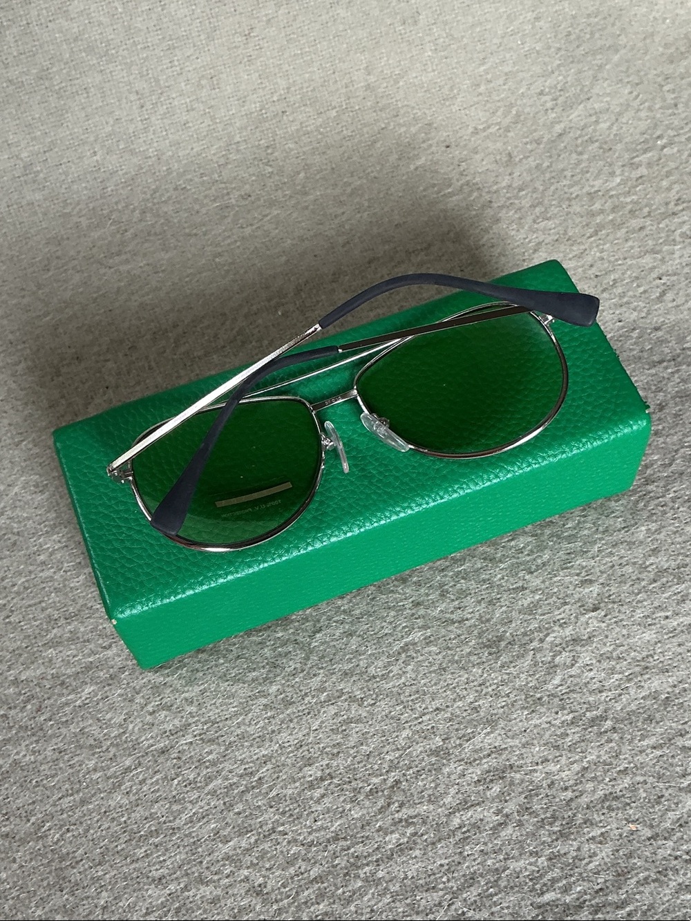 Prada Silver Frame Sunglasses with Green Lenses - Picture 2 of 3